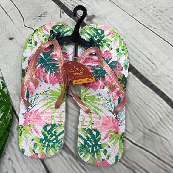Palm leaves beach bag & M 7/8) flip flop set - Picture 2 of 2